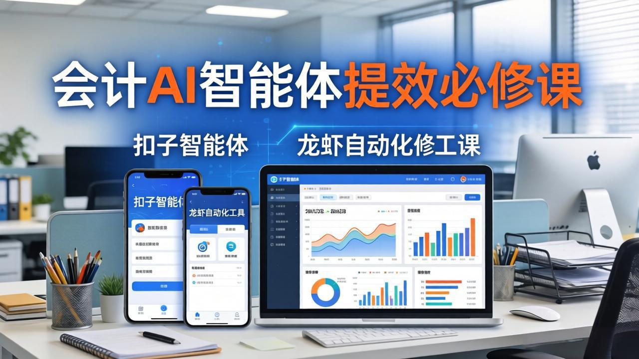 财务会计AI智能体提效必修课：扣子智能体+龙虾自动化+报表分析，一站式提升财务工作效率-旺仔资源库