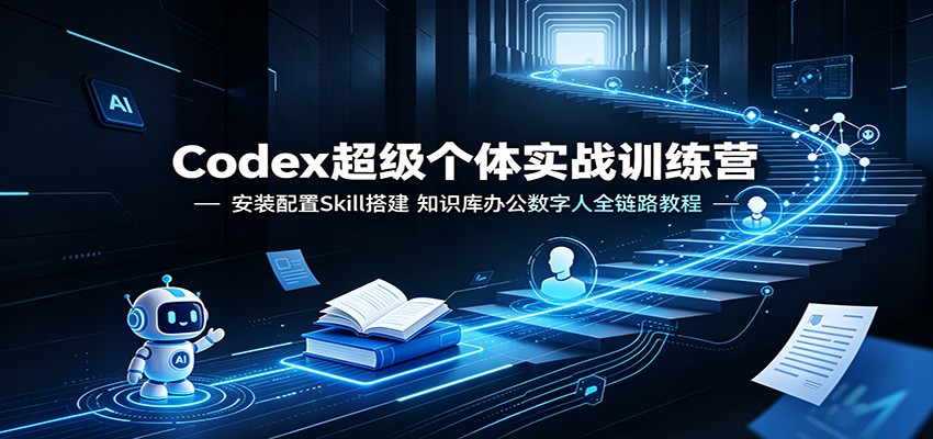 Codex超级个体实战训练营:安装配置Skill搭建,知识库办公数字人全链路教程-旺仔资源库