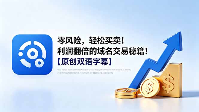 零风险，轻松买卖！利润翻倍的域名交易秘籍！【原创双语字幕】-旺仔资源库