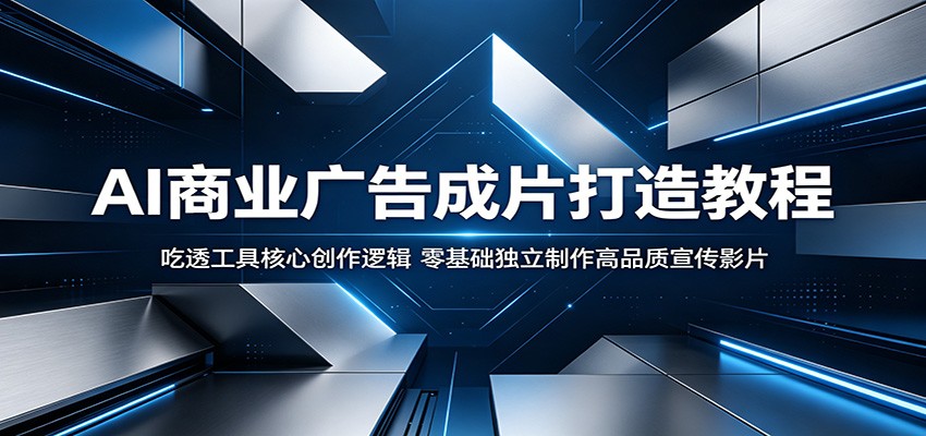 AI商业广告成片打造教程：吃透工具核心创作逻辑，零基础独立制作高品质宣传影片-旺仔资源库