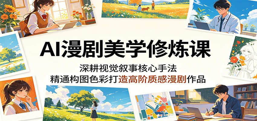 AI漫剧美学修炼课：深耕视觉叙事核心手法，精通构图色彩打造高阶质感漫剧作品-旺仔资源库