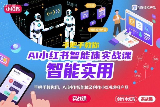 AI小红书智能体实战课,手把手教你用AI制作智能体及创作小红书虚拟产品,提效+内容商业化(更新)-旺仔资源库