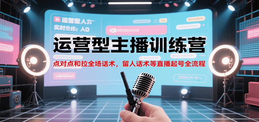 运营型主播训练营，点对点和拉全场话术，留人话术等直播起号全流程(更新7月)-旺仔资源库
