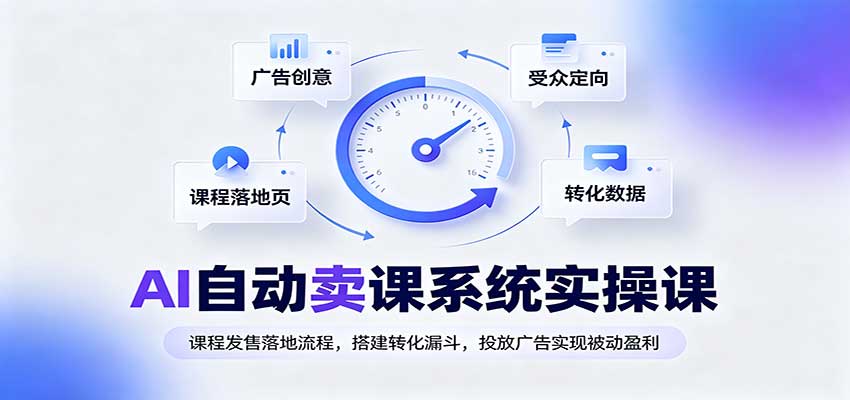 AI自动卖课系统实操课：课程发售落地流程，搭建转化漏斗，投放广告实现被动盈利-旺仔资源库