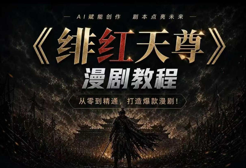 绯红天尊AI漫剧系统教程｜从零入门到精通，工具运用+剧本创作+爆款逻辑+提示词素材+镜头剪辑，全套爆款漫剧落地实战课-旺仔资源库
