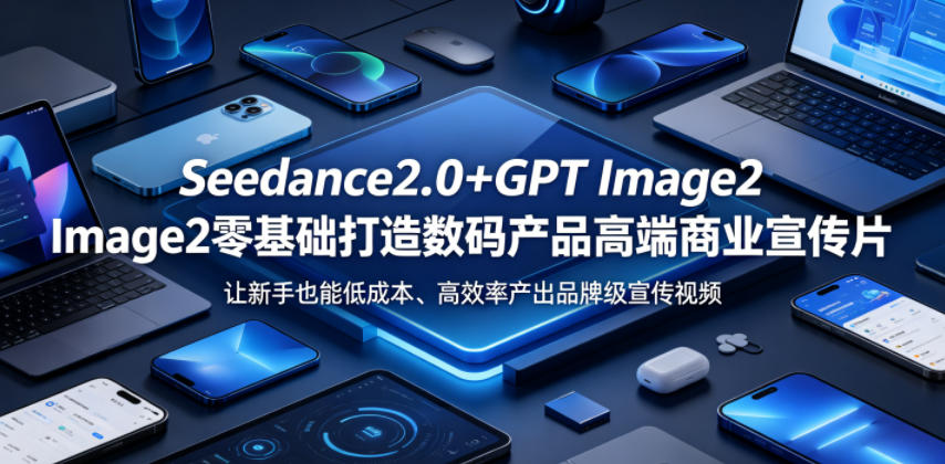 Seedance2.0+GPT Image2零基础打造数码产品高端商业宣传片，让新手也能低成本、高效率产出品牌级宣传视频-旺仔资源库