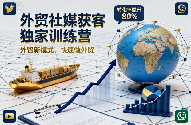 外贸社媒获客独家训练营，外贸新模式，快速做外贸(更新26年2月)-旺仔资源库