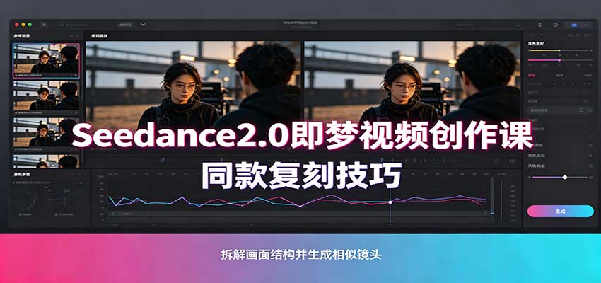 Seedance2.0即梦视频创作课：剧本式视频制作，同款复刻技巧，多行业案例落地教学-旺仔资源库
