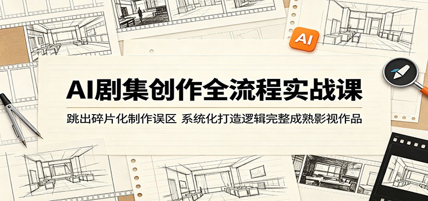 AI剧集创作全流程实战课：跳出碎片化制作误区，系统化打造逻辑完整成熟影视作品-旺仔资源库