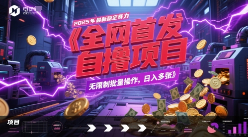 全网首发，2025年最新稳定暴力全自动自撸项目，无限制批量操作，日入多张【揭秘】-旺仔资源库