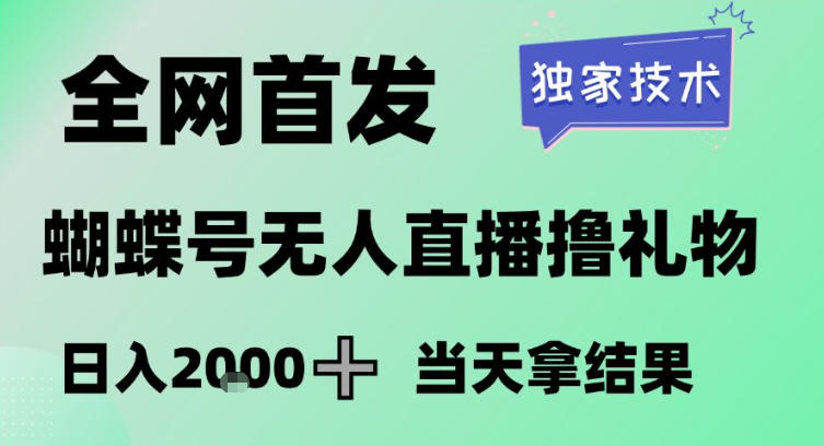 2026最新蝴蝶号无人直播掘金，独家技术，全网首发小白做了一个月收益3W，长期稳定可做【揭秘】-旺仔资源库