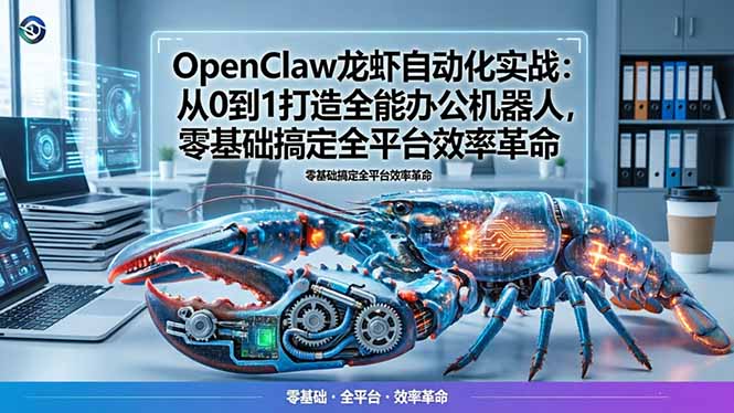 OpenClaw龙虾自动化实战：从0到1打造全能办公机器人，零基础搞定全平台效率革命-旺仔资源库
