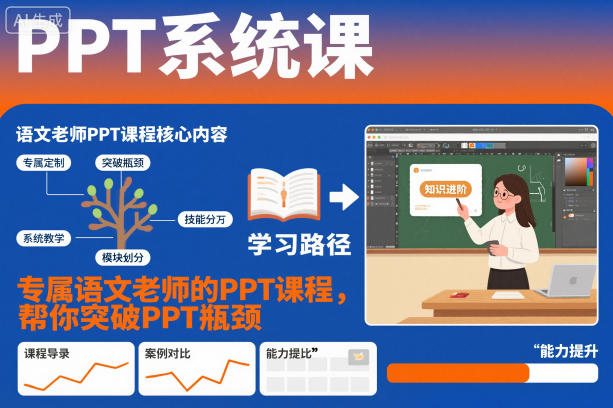 PPT系统课,专属语文老师的PPT课程,帮你突破PPT瓶颈-旺仔资源库