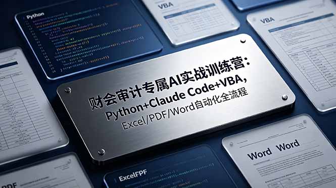 财会审计专属 AI实战训练营：Python+Claude Code+VBA，Excel/PDF/Word自动化全流程-旺仔资源库