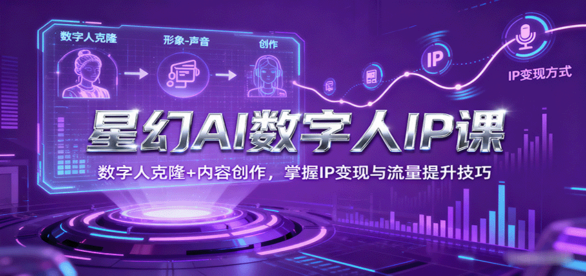 星幻AI数字人IP课，数字人克隆+内容创作，掌握IP变现与流量提升技巧-旺仔资源库