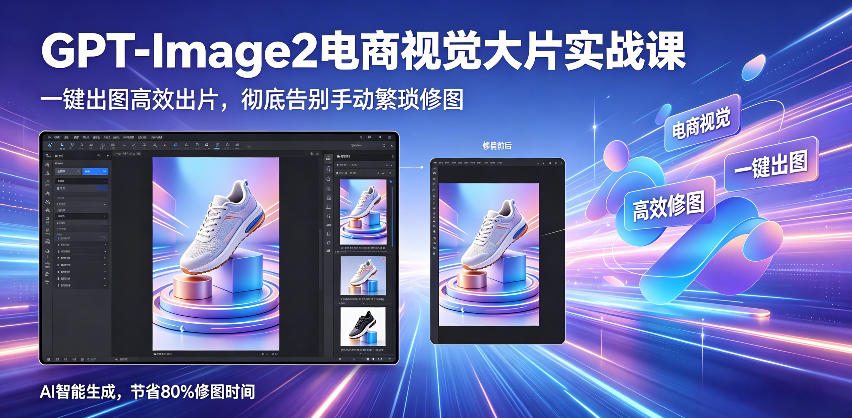 GPT-Image2电商视觉大片实战课，一键出图高效出片，彻底告别手动繁琐修图-旺仔资源库