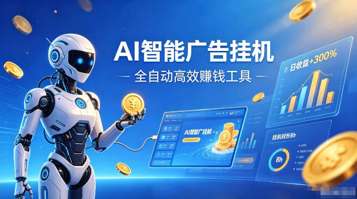 AI智能广告挂G，在家自动賺收益，全程无需人工操作、不用直播、不用拉人【揭秘】-旺仔资源库