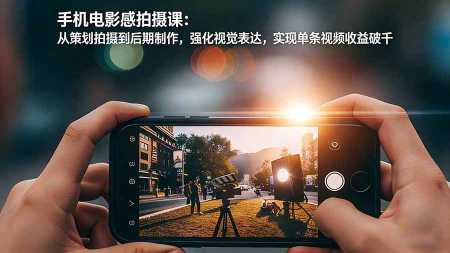 手机电影感拍摄课:从策划拍摄到后期制作,强化视觉表达,实现单条视频收益破千-旺仔资源库