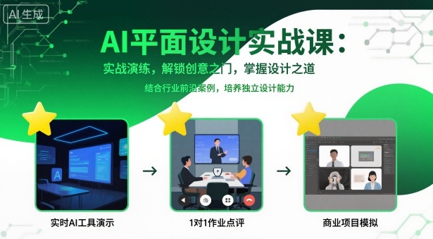 AI平面设计实战课，实战演练，解锁创意之门，掌握设计之道-旺仔资源库
