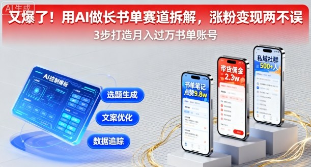 又爆了！用AI做长书单赛道拆解，涨粉变现两不误-旺仔资源库