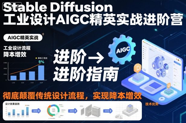 Stable Diffusion工业设计AIGC精英实战进阶营，彻底颠覆传统设计流程，实现降本增效-旺仔资源库