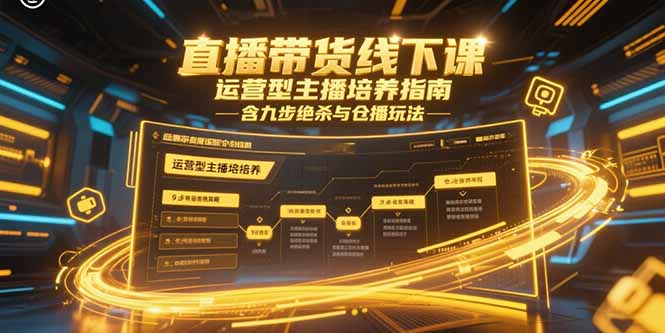 直播带货线下课，运营型主播培养指南，含九步绝杀与仓播玩法-旺仔资源库