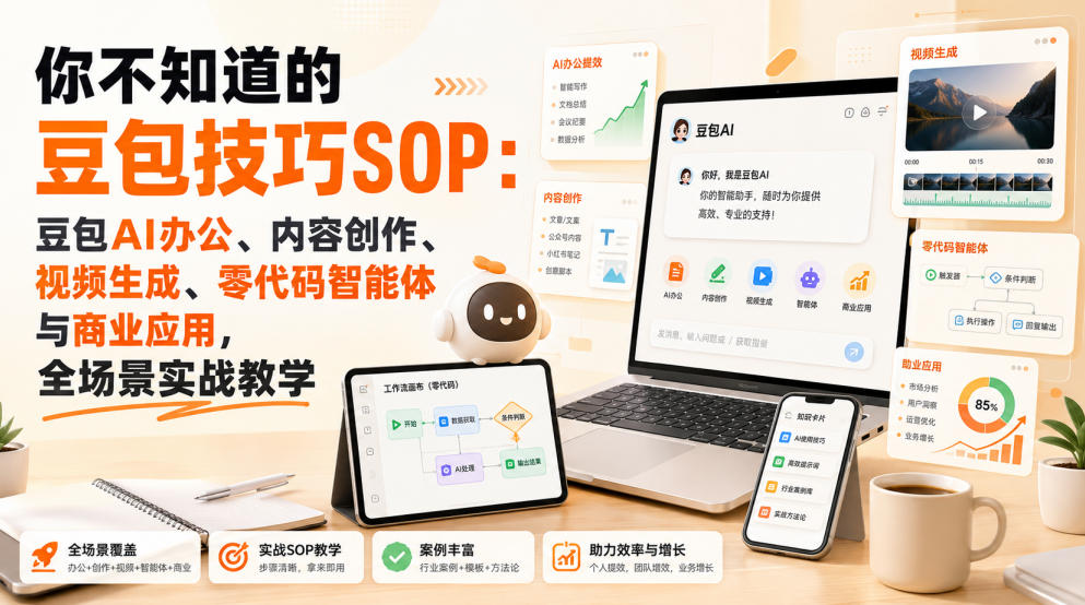 你不知道的豆包技巧SOP:豆包AI办公、内容创作、视频生成、零代码智能体与商业应用,全场景实战教学-旺仔资源库