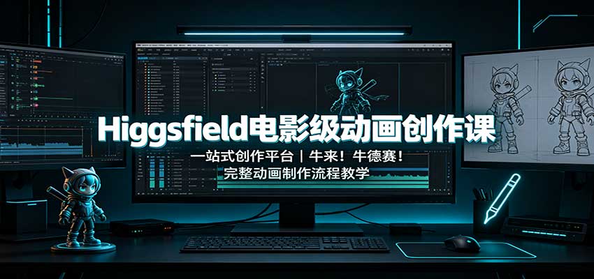 Higgsfield电影级动画创作课：一站式创作平台，牛来！牛德赛！完整动画制作流程教学-旺仔资源库
