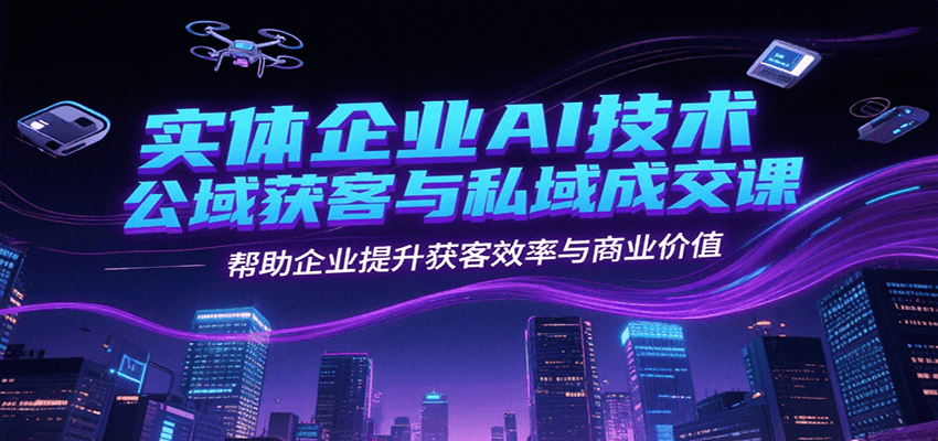 实体企业AI技术公域获客与私域成交课，帮助企业提升获客效率与商业价值-旺仔资源库
