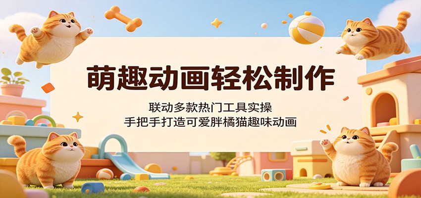 萌趣动画轻松制作，联动多款热门工具实操，手把手打造可爱胖橘猫趣味动画-旺仔资源库