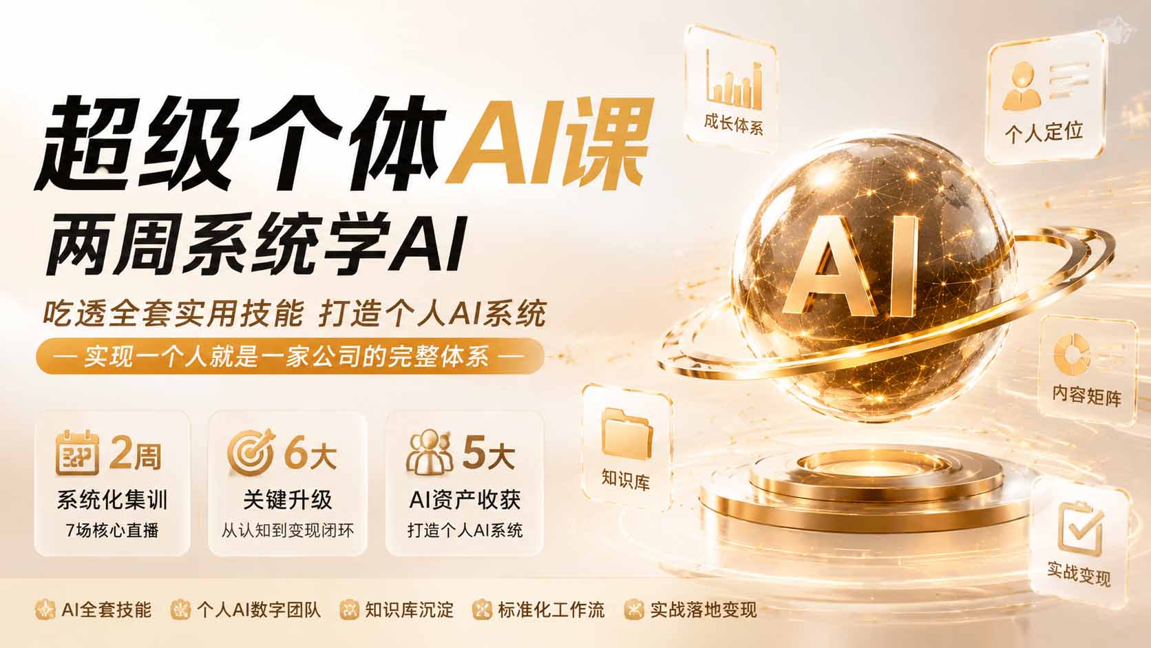 超级个体AI课 两周系统学AI；吃透全套实用技能打造个人AI系统，实现一个人就是一家公司的完整体系(更新0823-旺仔资源库