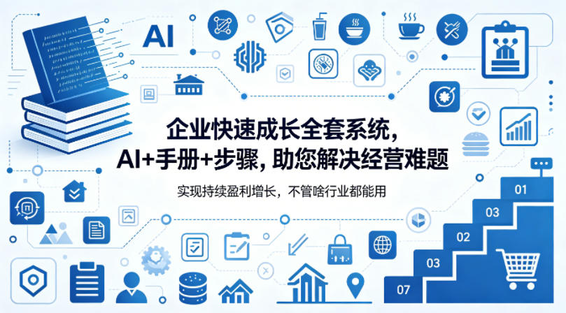企业快速成长全套系统，AI+手册+步骤，助您解决经营难题，实现持续盈利增长，不管啥行业都能用-旺仔资源库