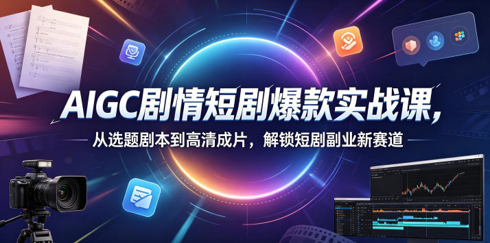 AIGC剧情短剧爆款实战课,从选题剧本到高清成片,解锁短剧副业新赛道(更新0906)-旺仔资源库
