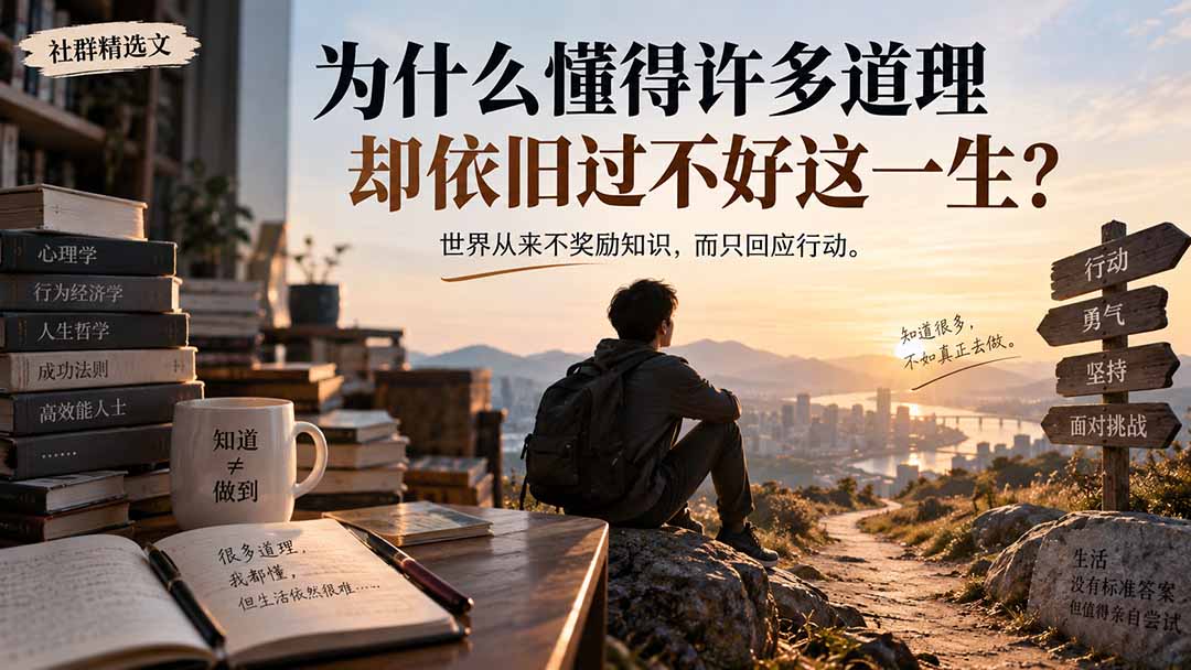 社群精选文:为什么懂得许多道理却依旧过不好这一生?-旺仔资源库