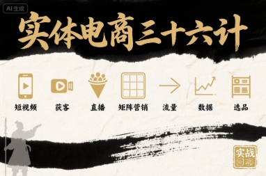 实体电商三十六计，短视频-获客-直播-矩阵营销-流量-数据-选品-旺仔资源库
