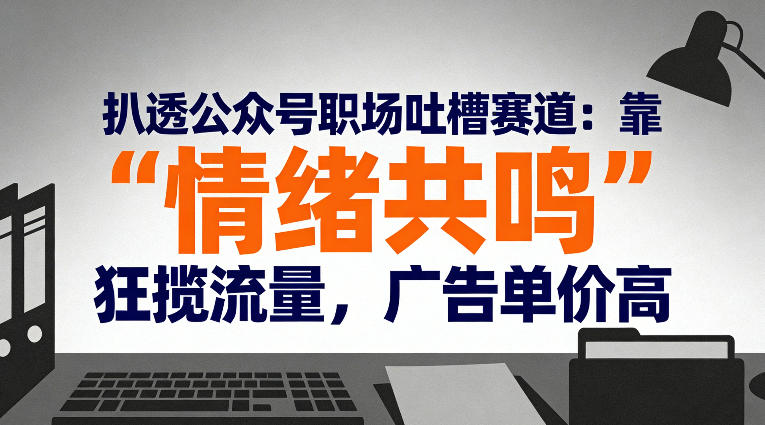 扒透公众号职场吐槽赛道：靠“情绪共鸣”狂揽流量，广告单价高-旺仔资源库
