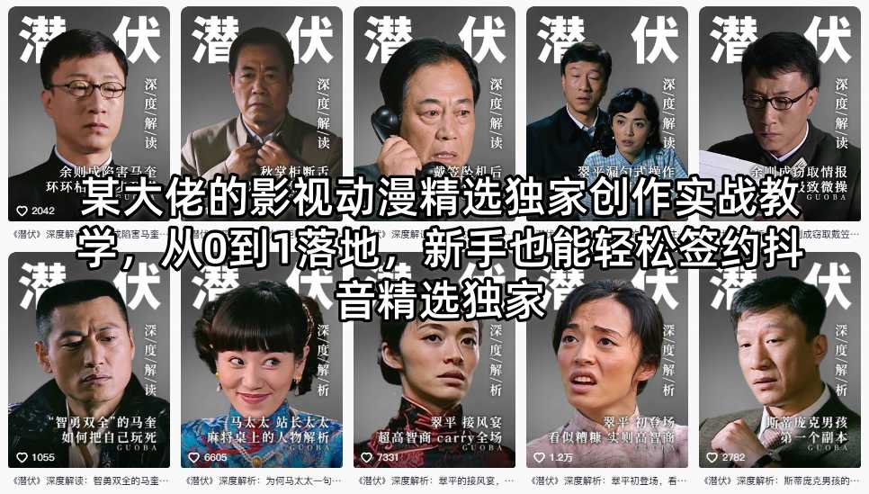 某大佬的影视动漫精选独家创作实战教学，从0到1落地，新手也能轻松签约抖音精选独家-旺仔资源库