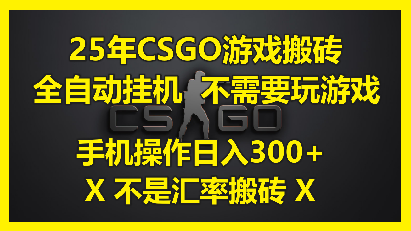 25年CSGO游戏搬砖，全自动挂机，不需要玩游戏，手机操作日入300+。(不…-旺仔资源库