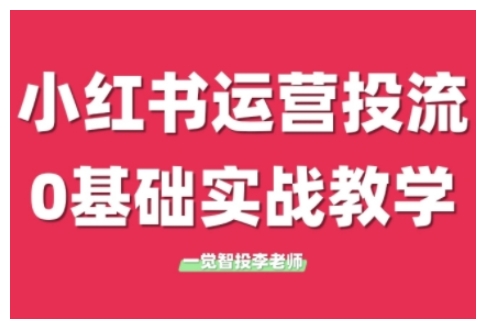 小红书运营投流，小红书广告投放从0到1的实战课，学完即可开始投放(更新26年)-旺仔资源库