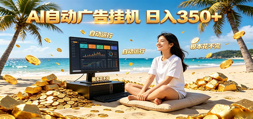 AI自动广告挂机 日入350+ 真正做到躺赚式变现,根本花不完!-旺仔资源库