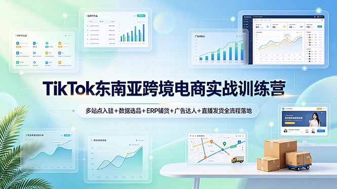 TikTok东南亚跨境电商实战训练营:多站点入驻+数据选品+ERP铺货+广告达人+直播发货全流程落地-旺仔资源库