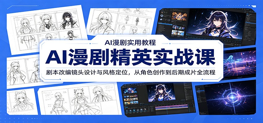 AI漫剧精英实战课:剧本改编镜头设计与风格定位,从角色创作到后期成片全流程-旺仔资源库