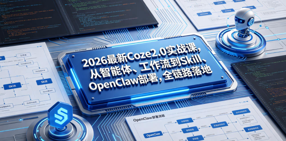 2026最新Coze2.0实战课,从智能体、工作流到Skill、OpenClaw部署,全链路落地-旺仔资源库