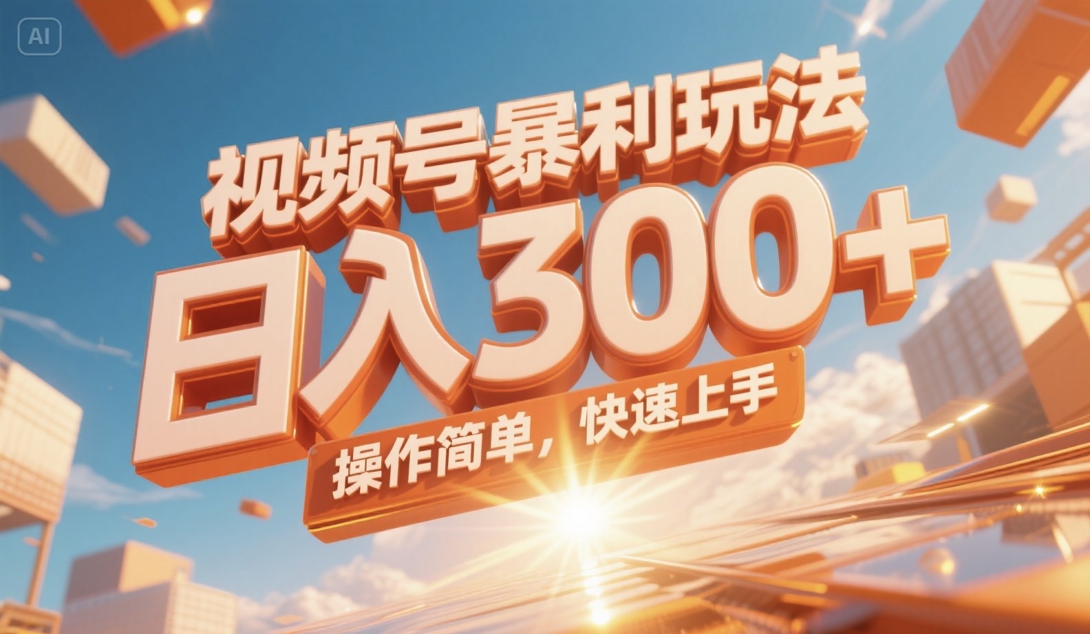 视频号暴利玩法，日入300+，操作简单，快速上手。-旺仔资源库