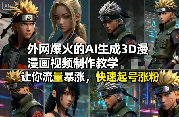 外网爆火的AI生成3D漫画视频制作教学，让你流量暴涨，快速起号涨粉！-旺仔资源库