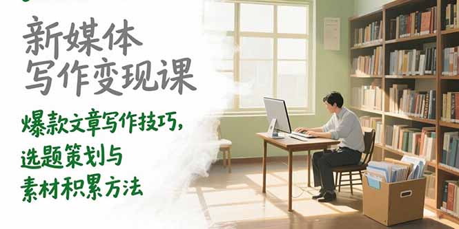 新媒体写作变现课，爆款文章写作技巧，选题策划与素材积累方法-旺仔资源库