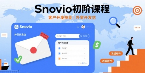 Snovio初阶课程，客户开发技能，外贸开发信-旺仔资源库