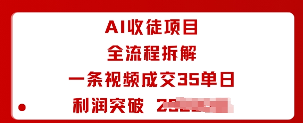 AI收徒项目全流程拆解一条视频成交35单日利润突破1k+-旺仔资源库