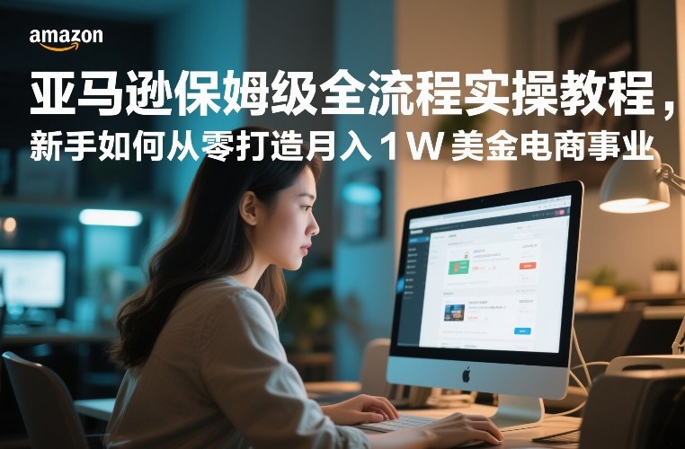 亚马逊保姆级全流程实操教程,新手如何从零打造月入1W美金电商事业-旺仔资源库
