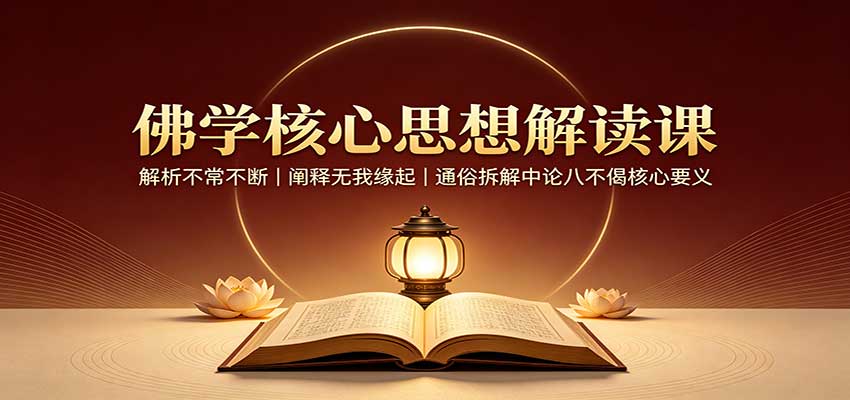 佛学核心思想解读课:解析不常不断,阐释无我缘起,通俗拆解中论八不偈核心要义-旺仔资源库